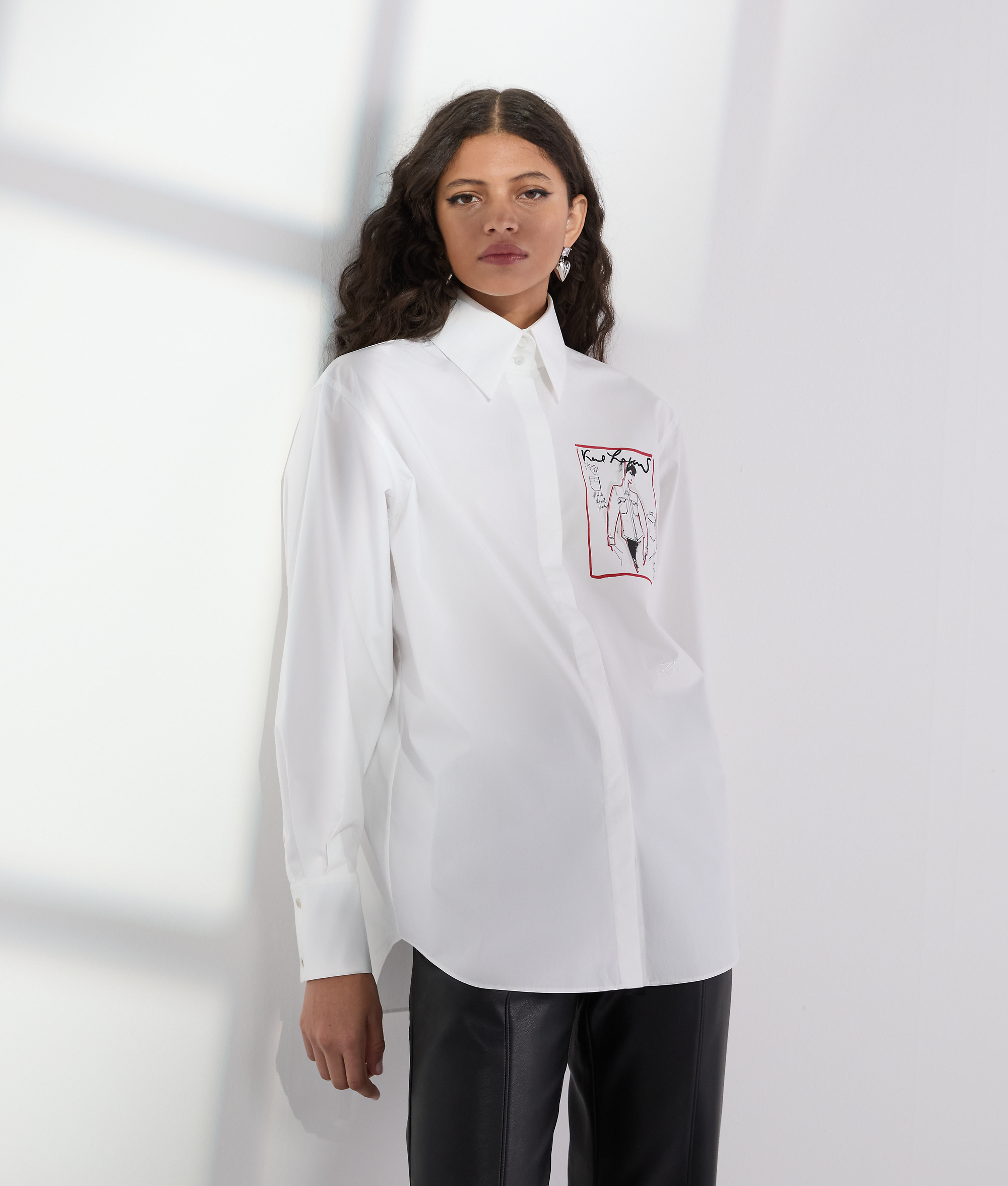 Karl Lagerfeld Karl Series Poplin Shirt In White