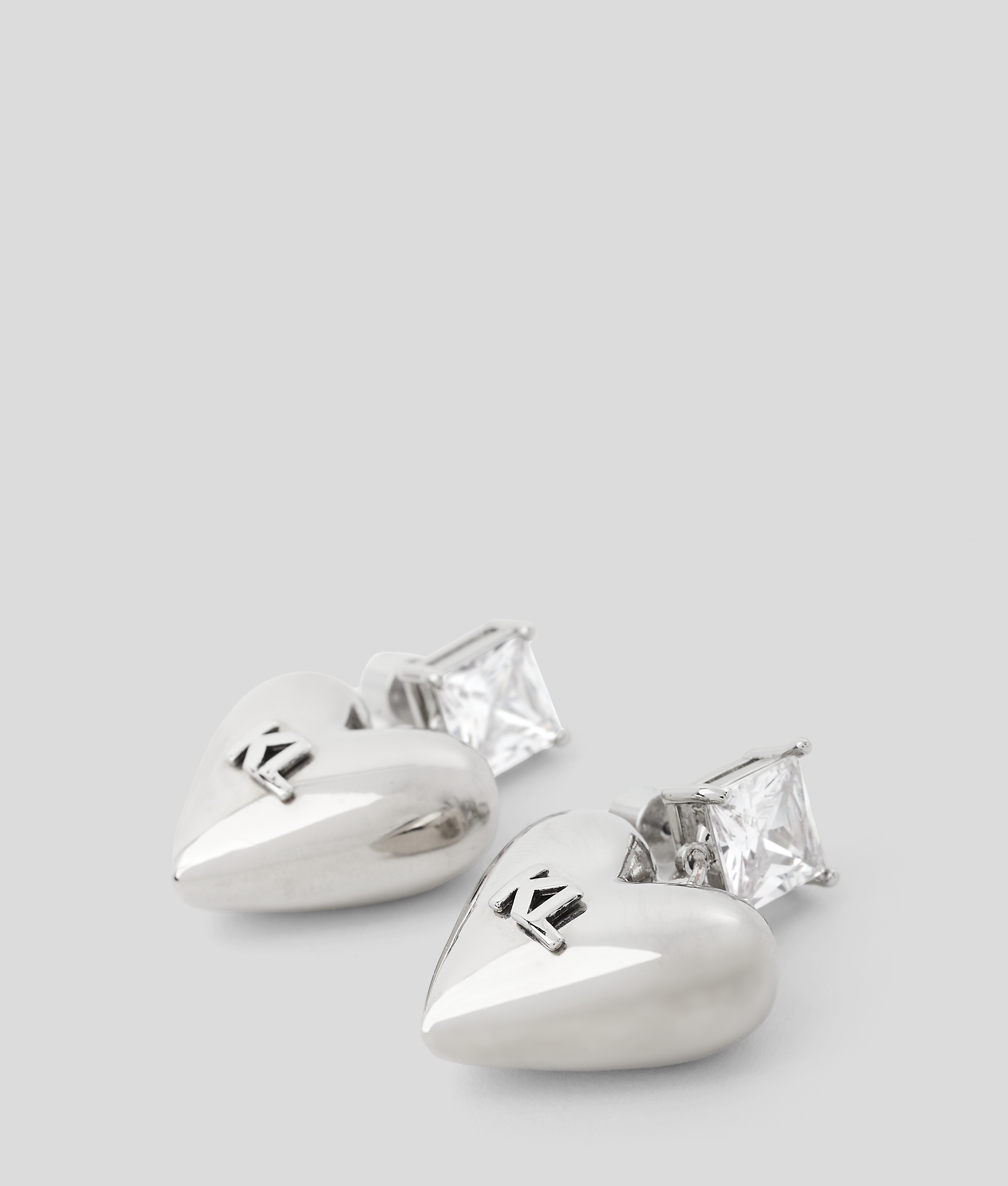 Karl Lagerfeld K/rock Heart Earrings