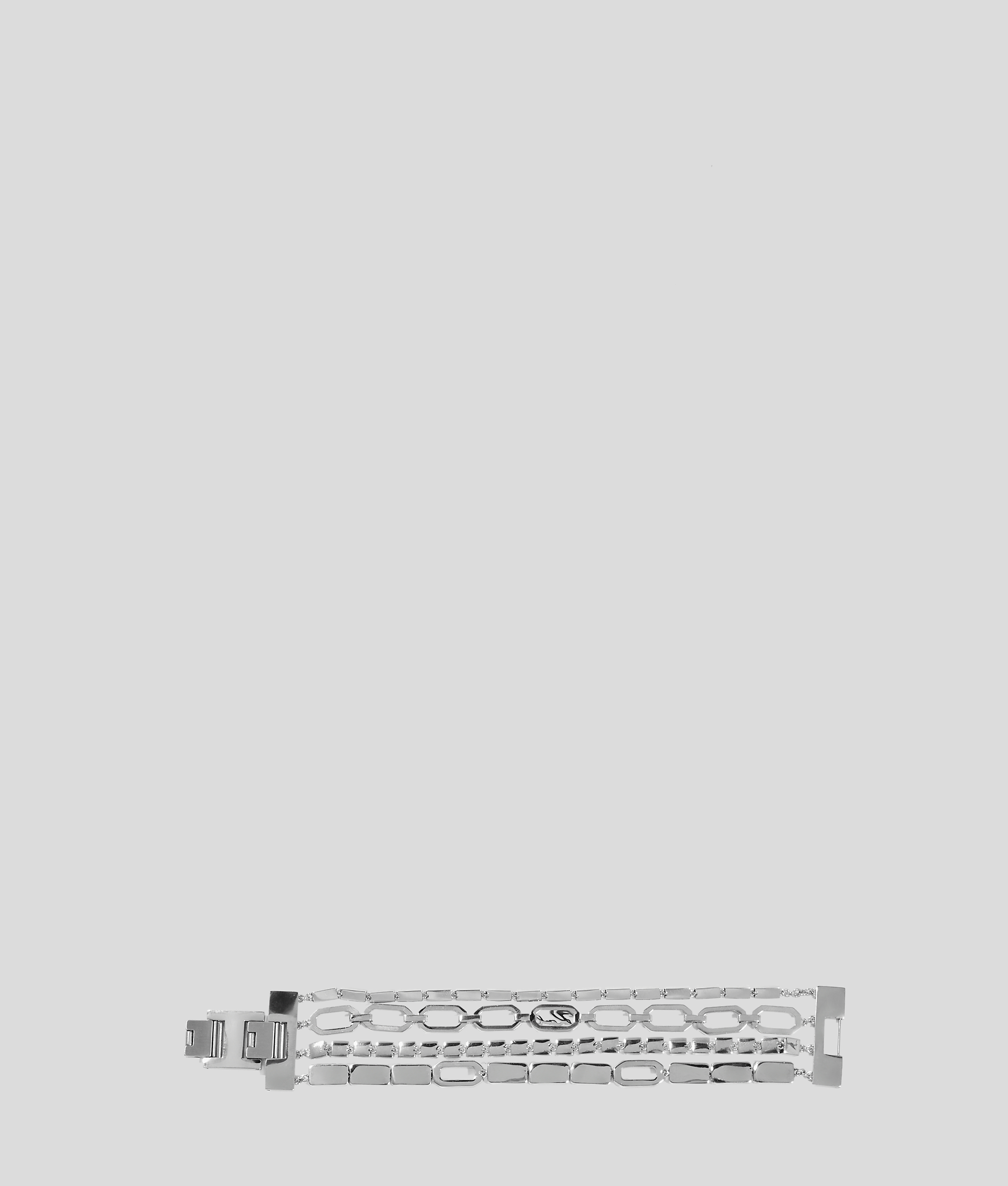 Karl Lagerfeld Signature Layered Bracelet In Metallic