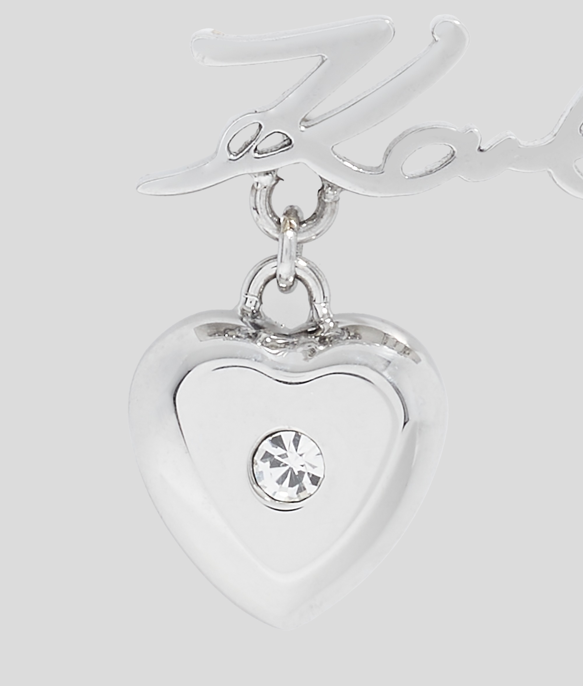 Karl Lagerfeld Karl Signature Heart Earring In White