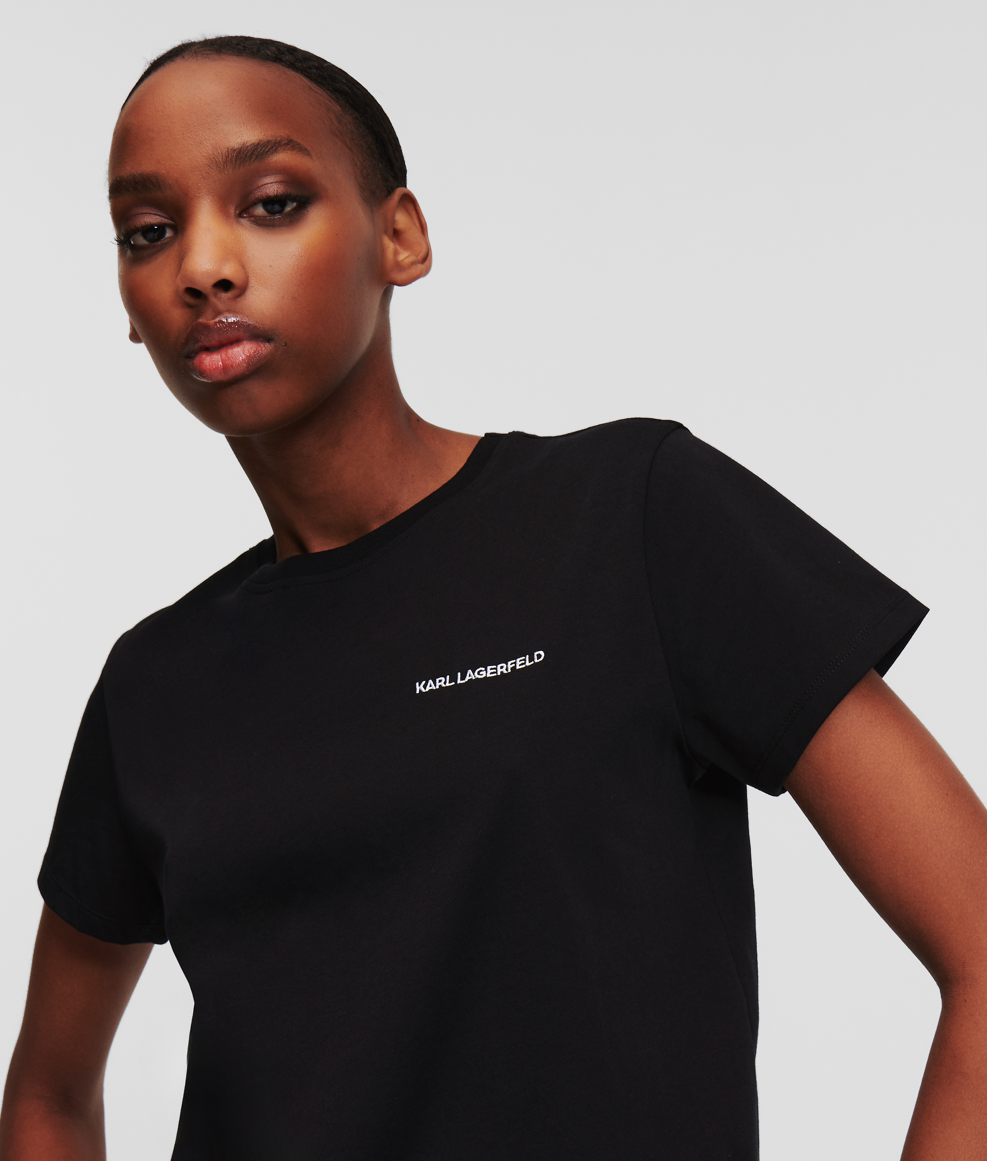 Karl Lagerfeld Logo T-shirt In Black