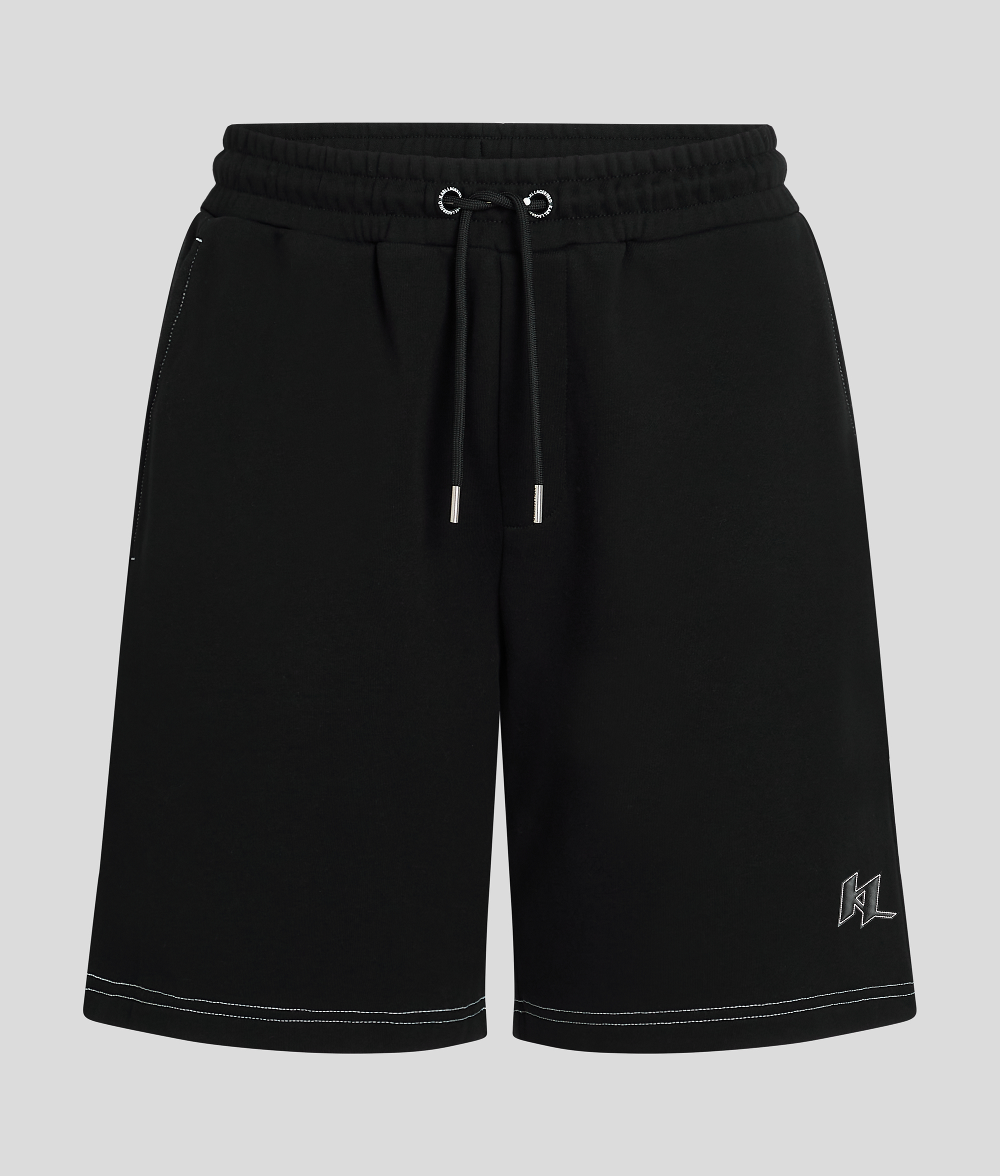 Karl Lagerfeld Contrast Stitch Shorts In Black