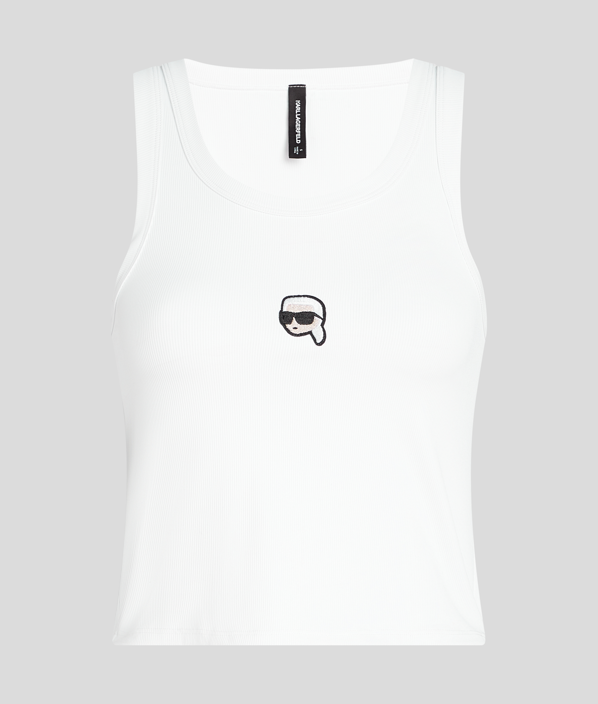 Karl Lagerfeld Ikon Cropped Pajama Tank Top In White
