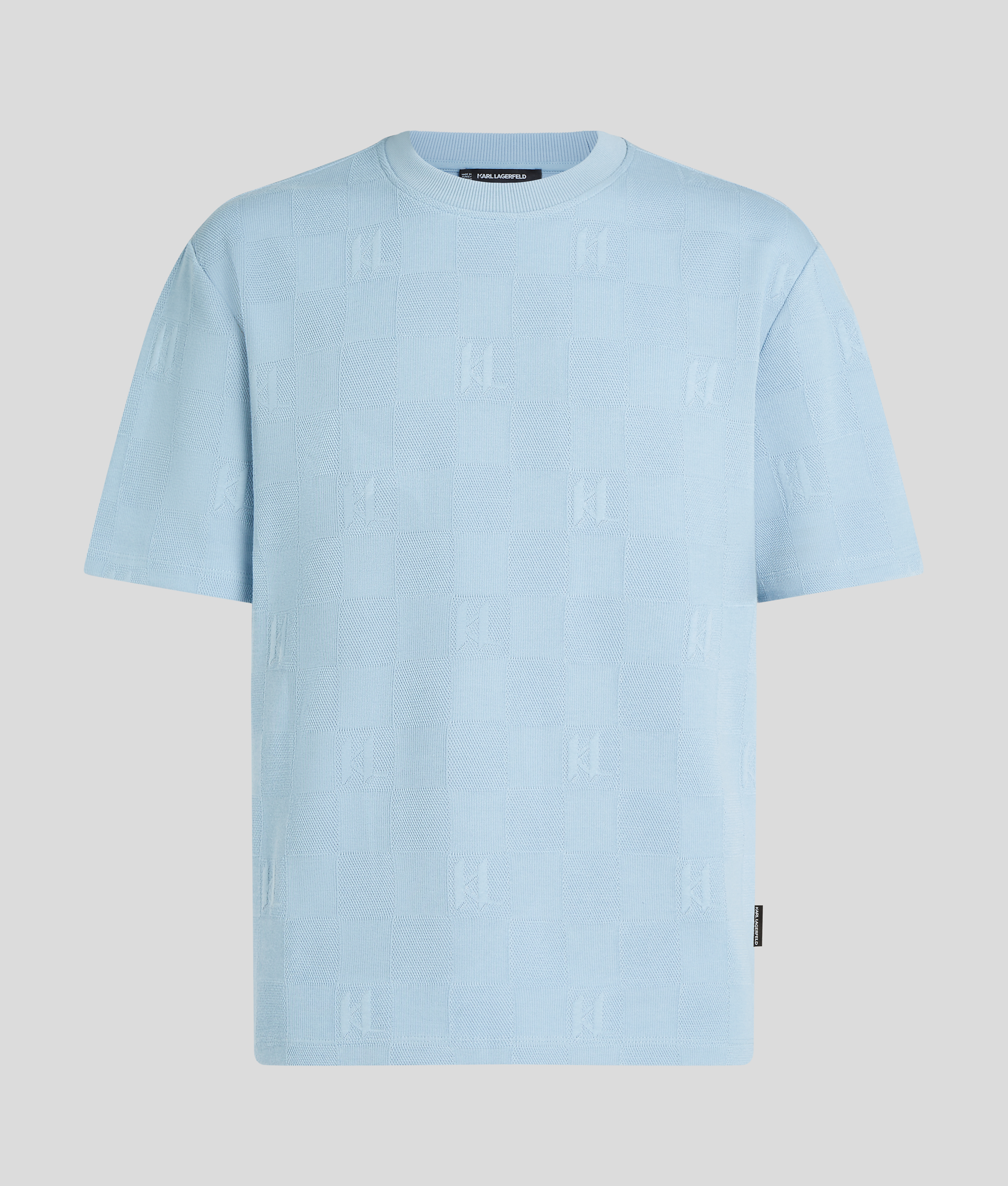 Karl Lagerfeld Monogram Checked T-shirt In Blue