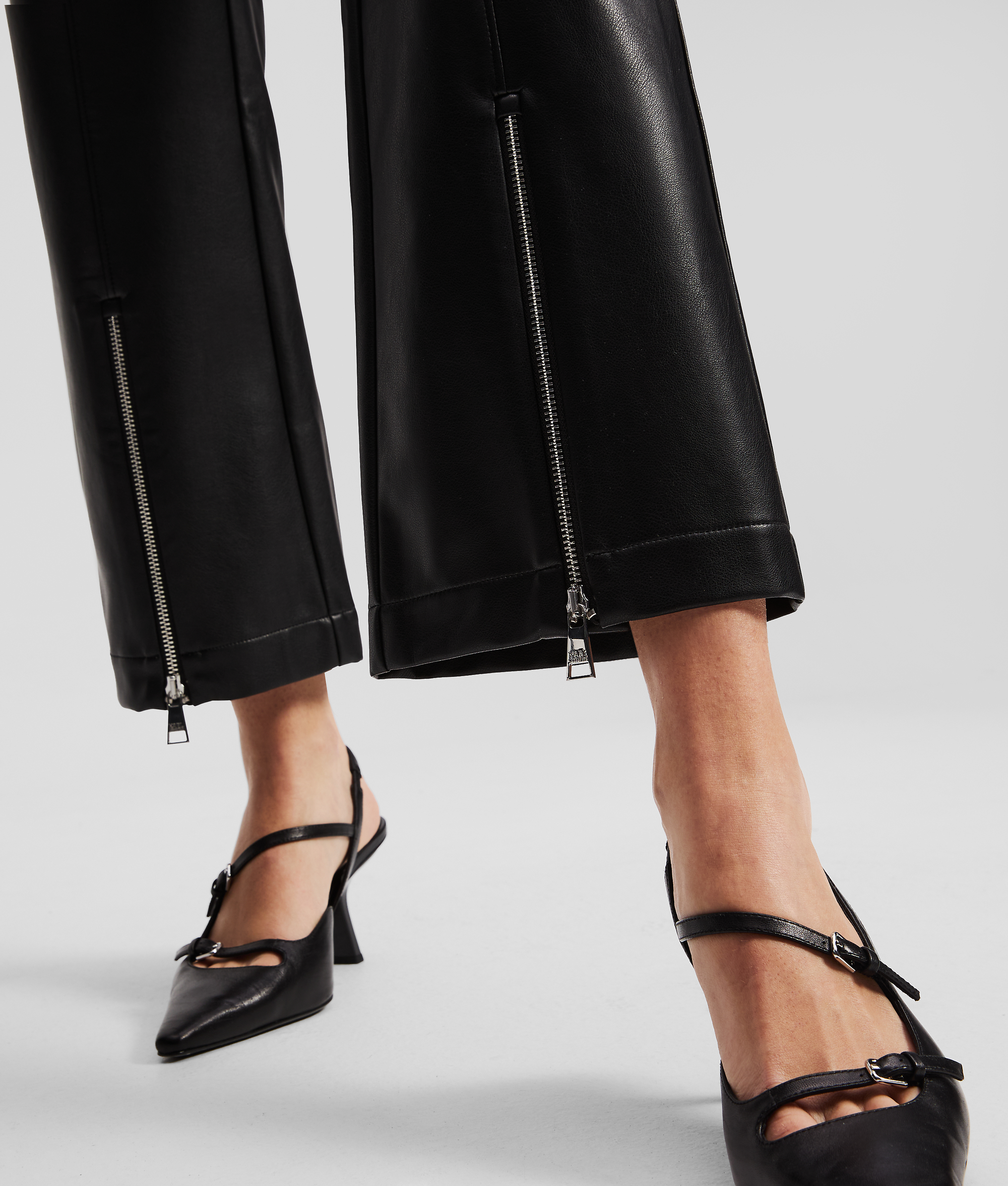 Karl Lagerfeld Faux-leather Pants In Black