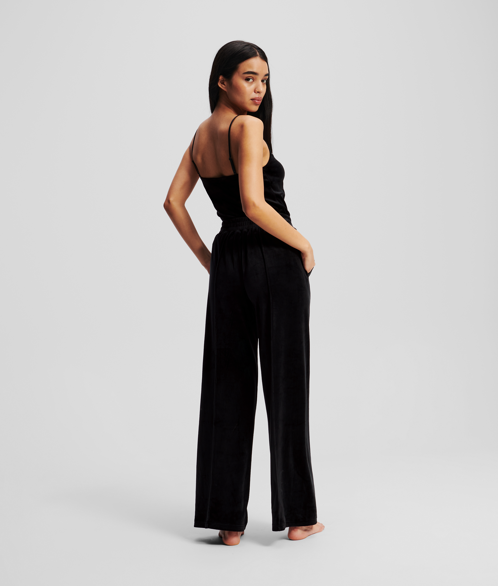 Karl Lagerfeld Hotel Karl Velour Joggers In Black