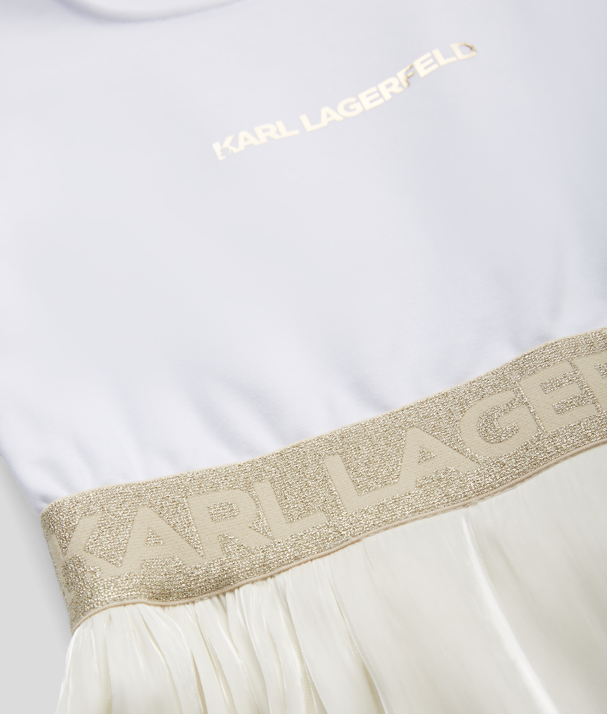 Karl Lagerfeld Girls Pleated Party Dress In White