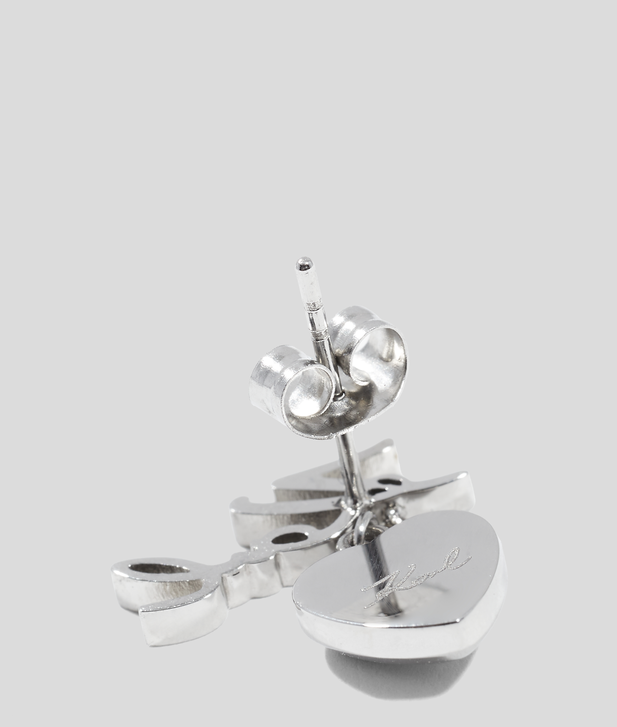 Karl Lagerfeld Karl Signature Heart Earring In White