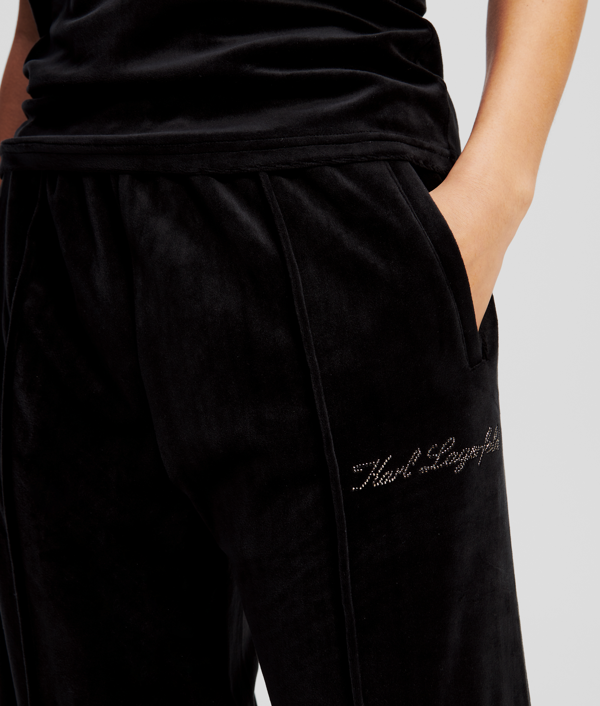Karl Lagerfeld Hotel Karl Velour Joggers In Black