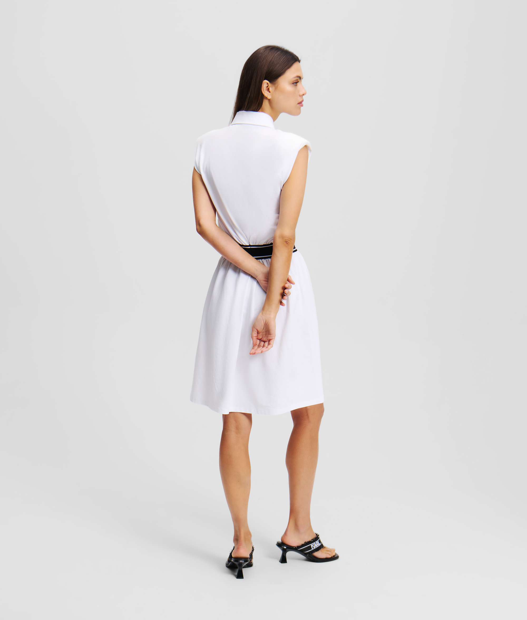 Karl Lagerfeld Polo Dress In White