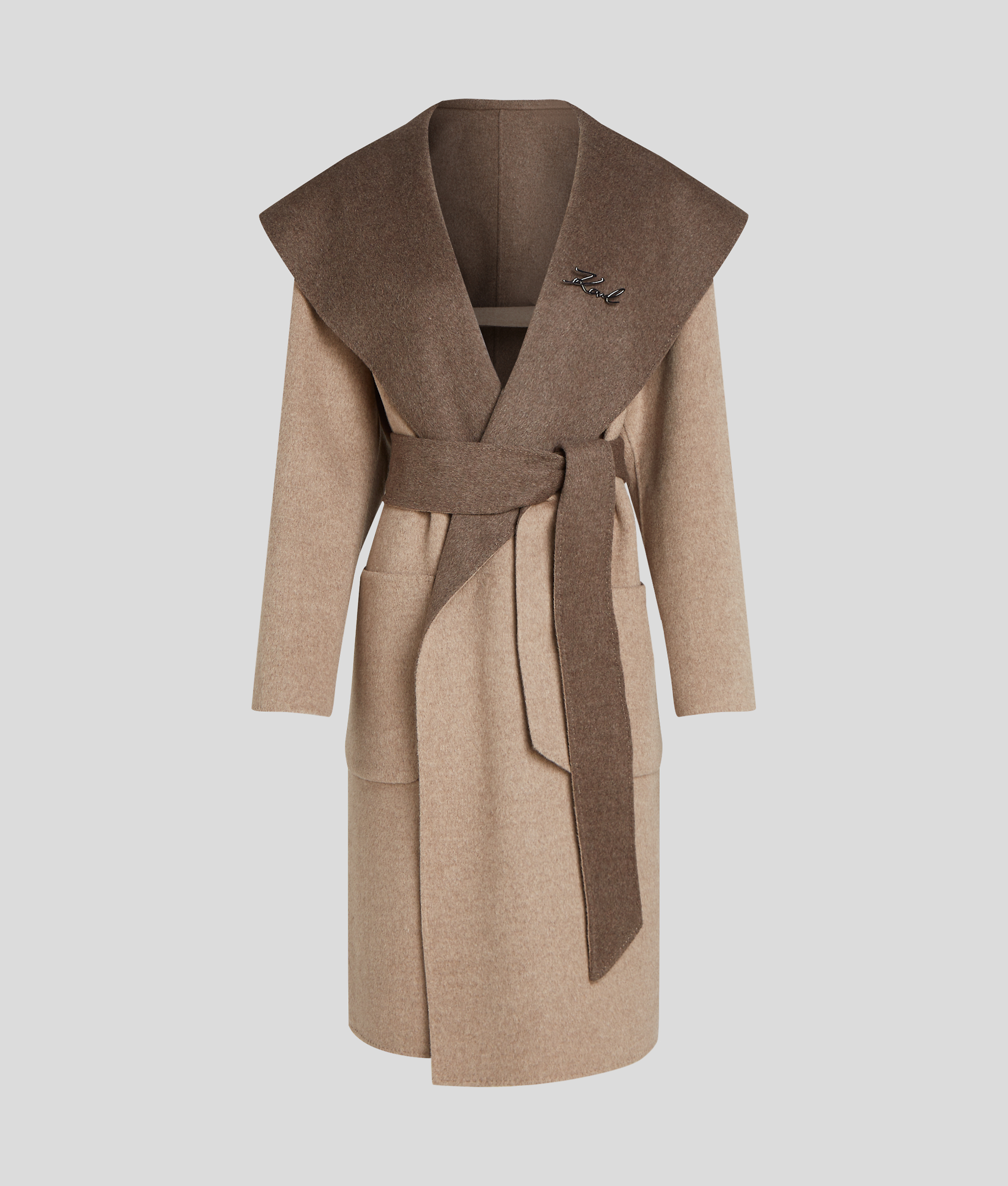 Karl Lagerfeld Reversible Soft Coat In Brown