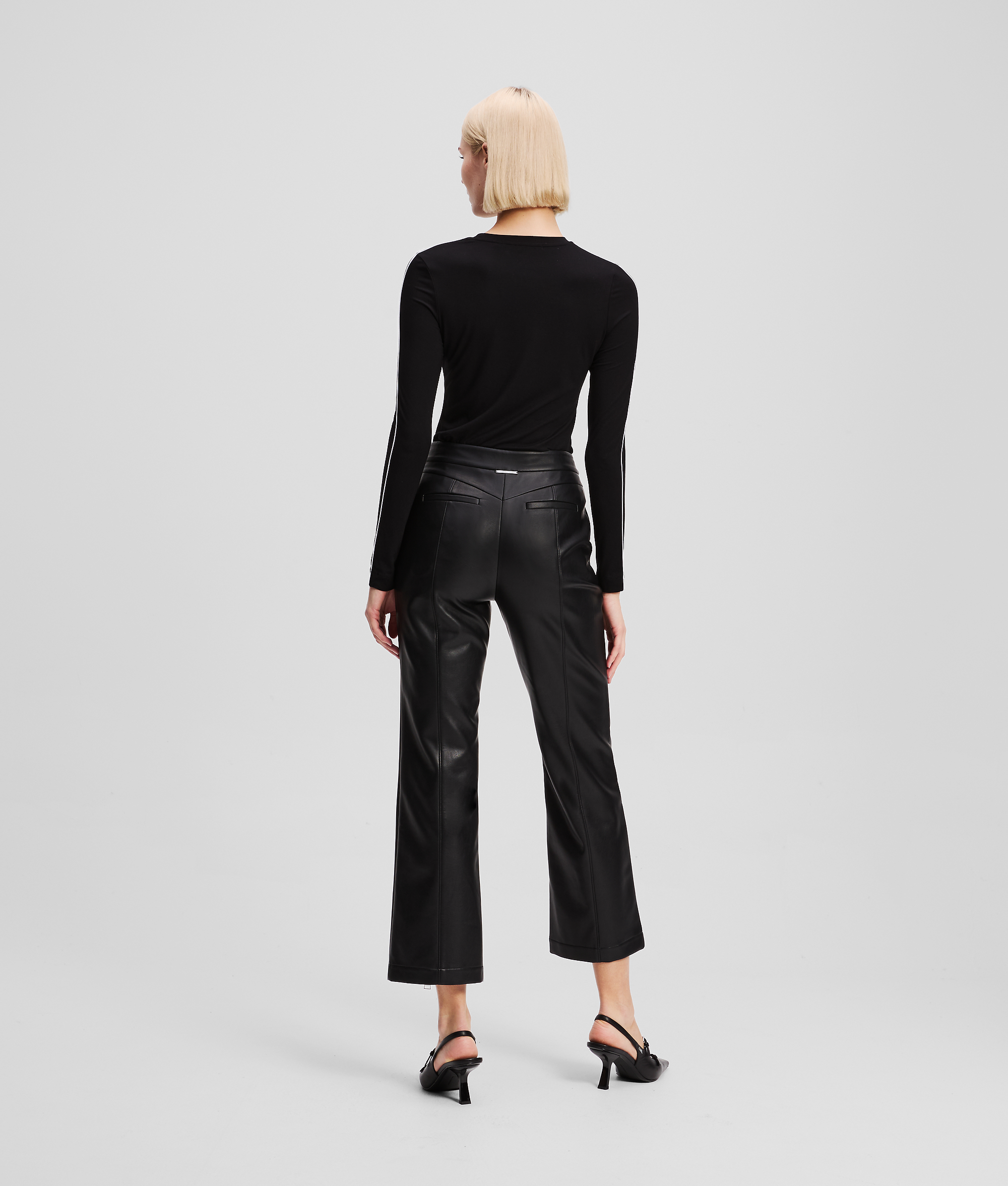 Karl Lagerfeld Faux-leather Pants In Black