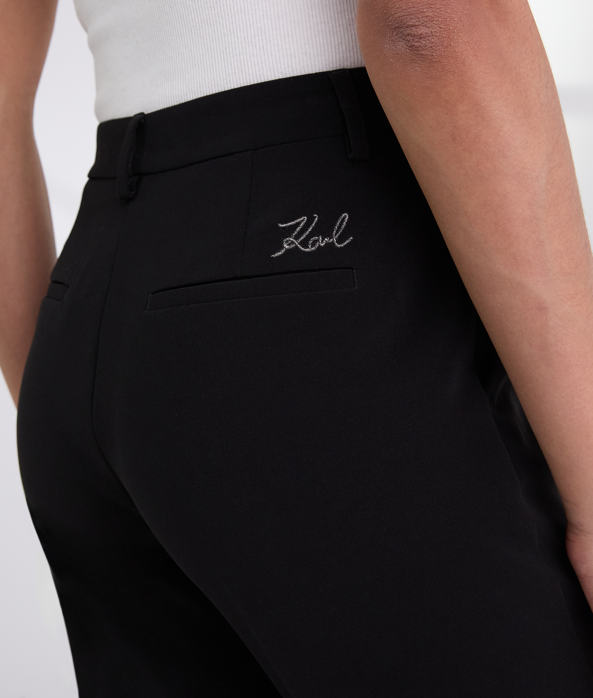 Karl Lagerfeld Cigarette Pants In Black
