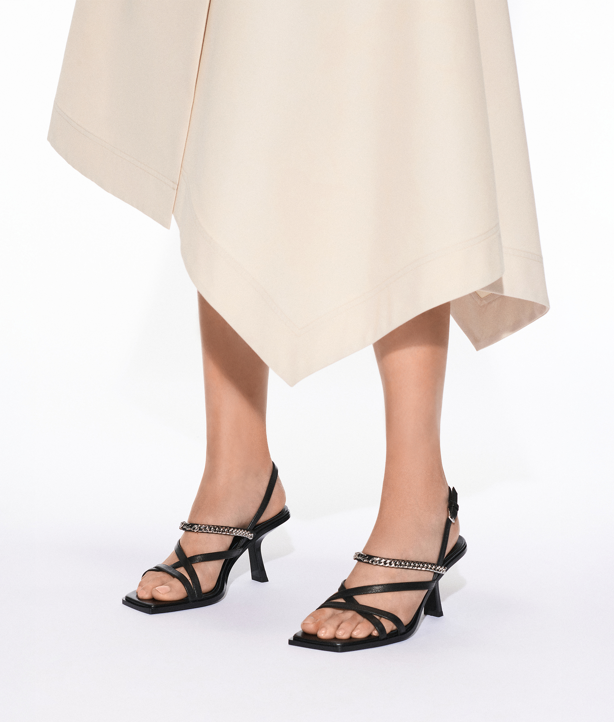 Karl Lagerfeld Karmel Signia Chain Strap Heeled Sandals