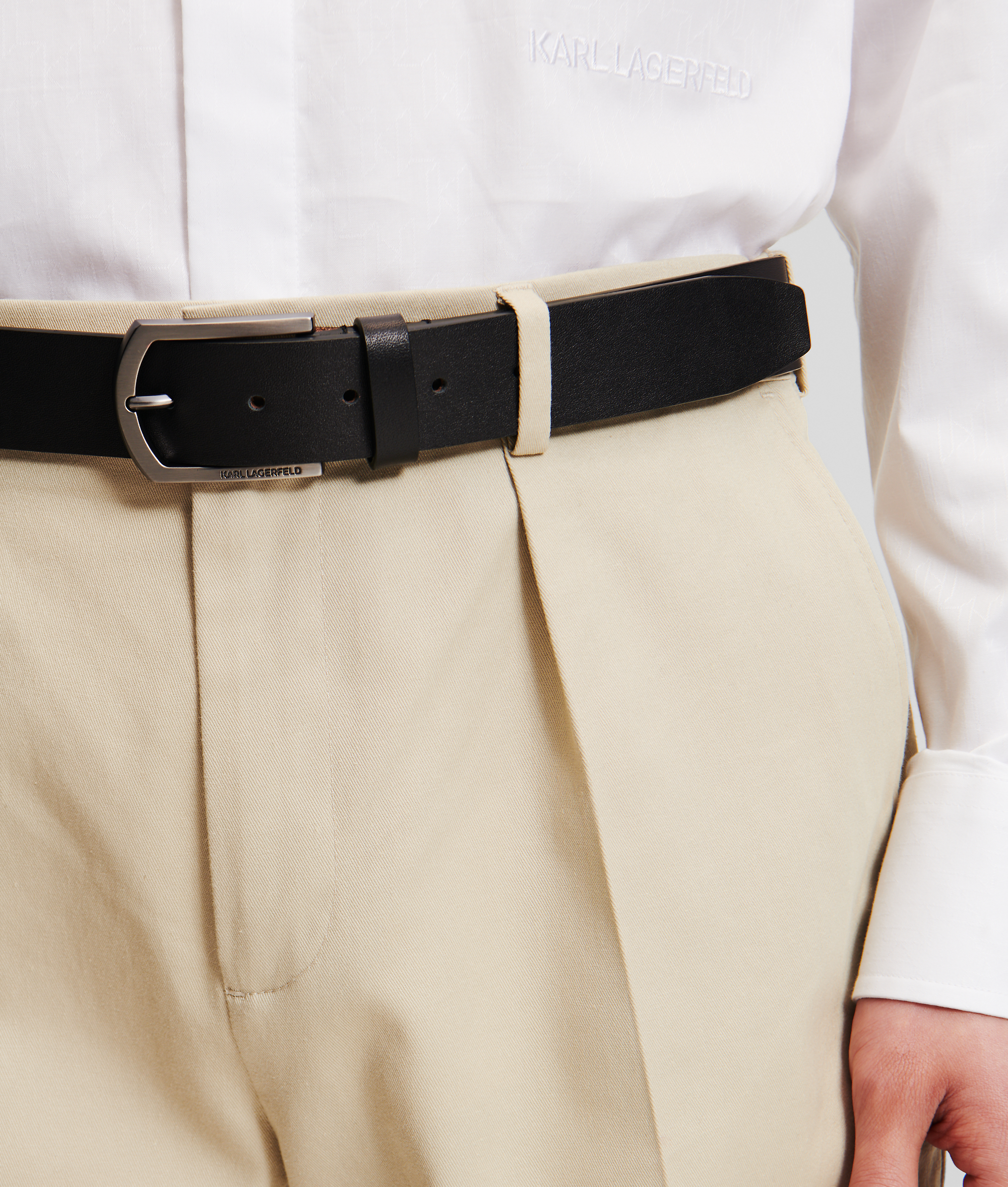 Karl Lagerfeld K/essential Leather Belt