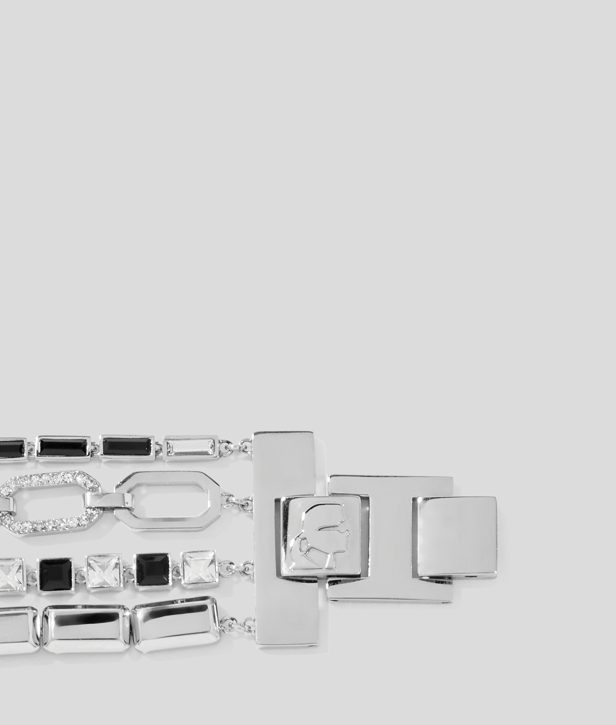 Karl Lagerfeld Signature Layered Bracelet In Metallic