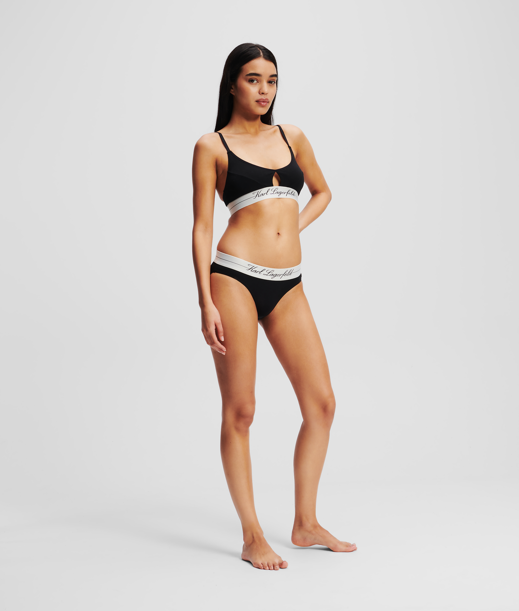 Karl Lagerfeld Hotel Karl Peephole Bra In Black