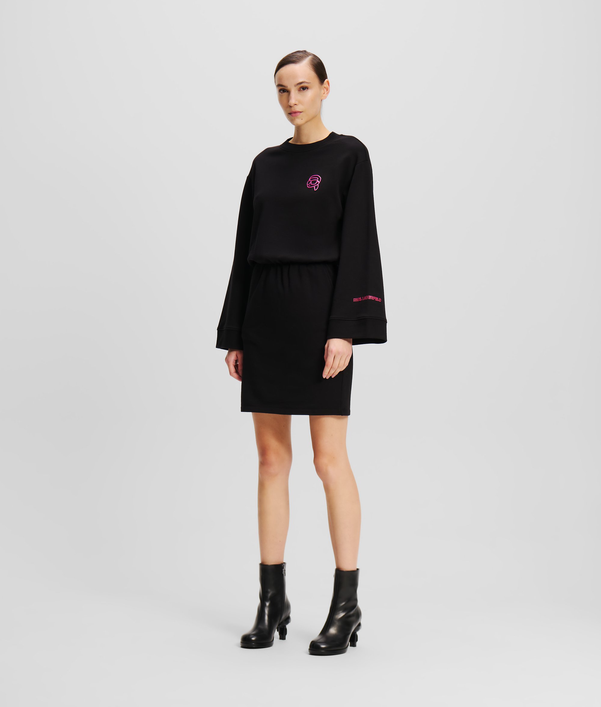 Karl Lagerfeld, Ikon Jelly Sweatdress, Woman, Black, Size: XXL