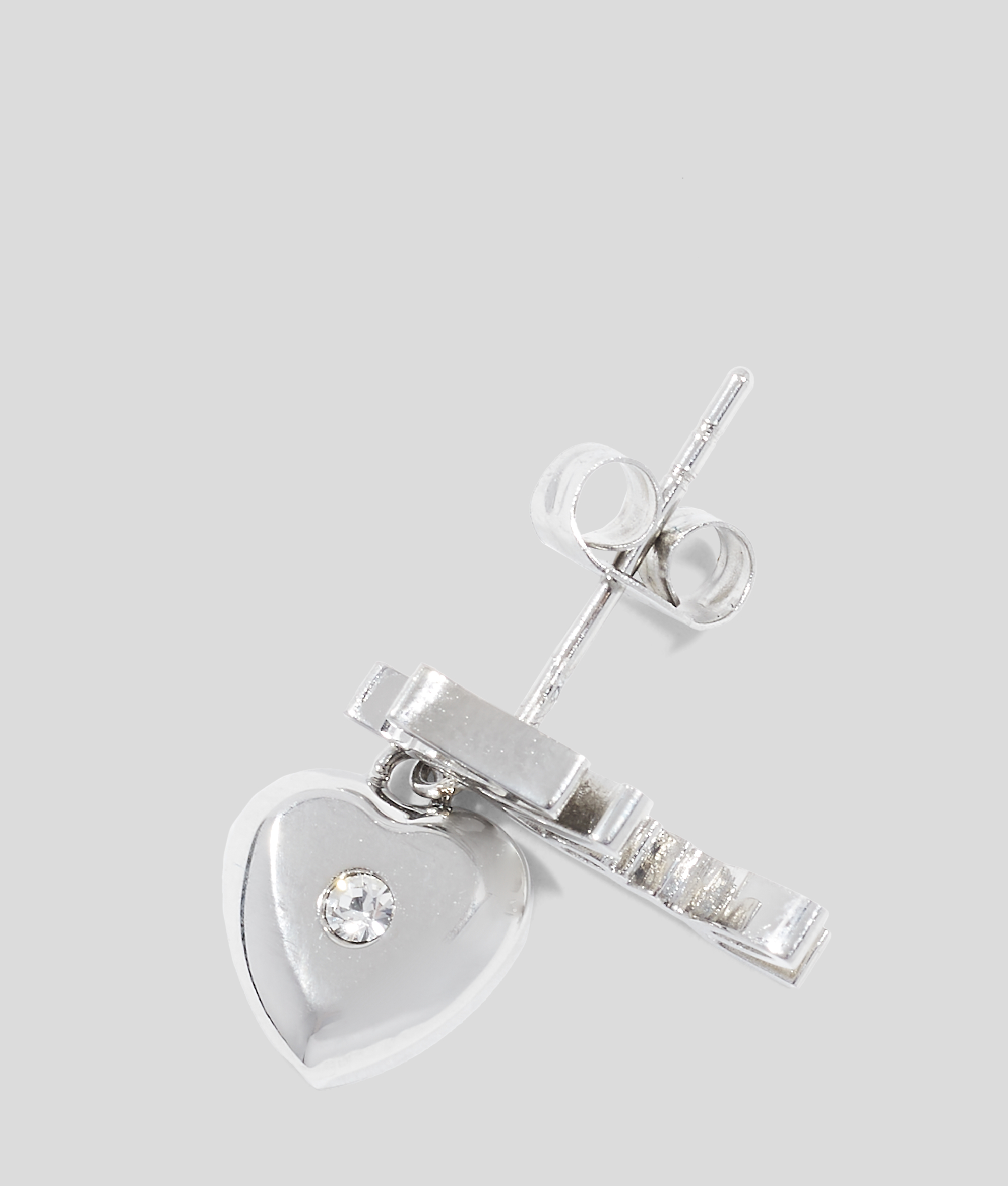 Karl Lagerfeld Karl Signature Heart Earring In White