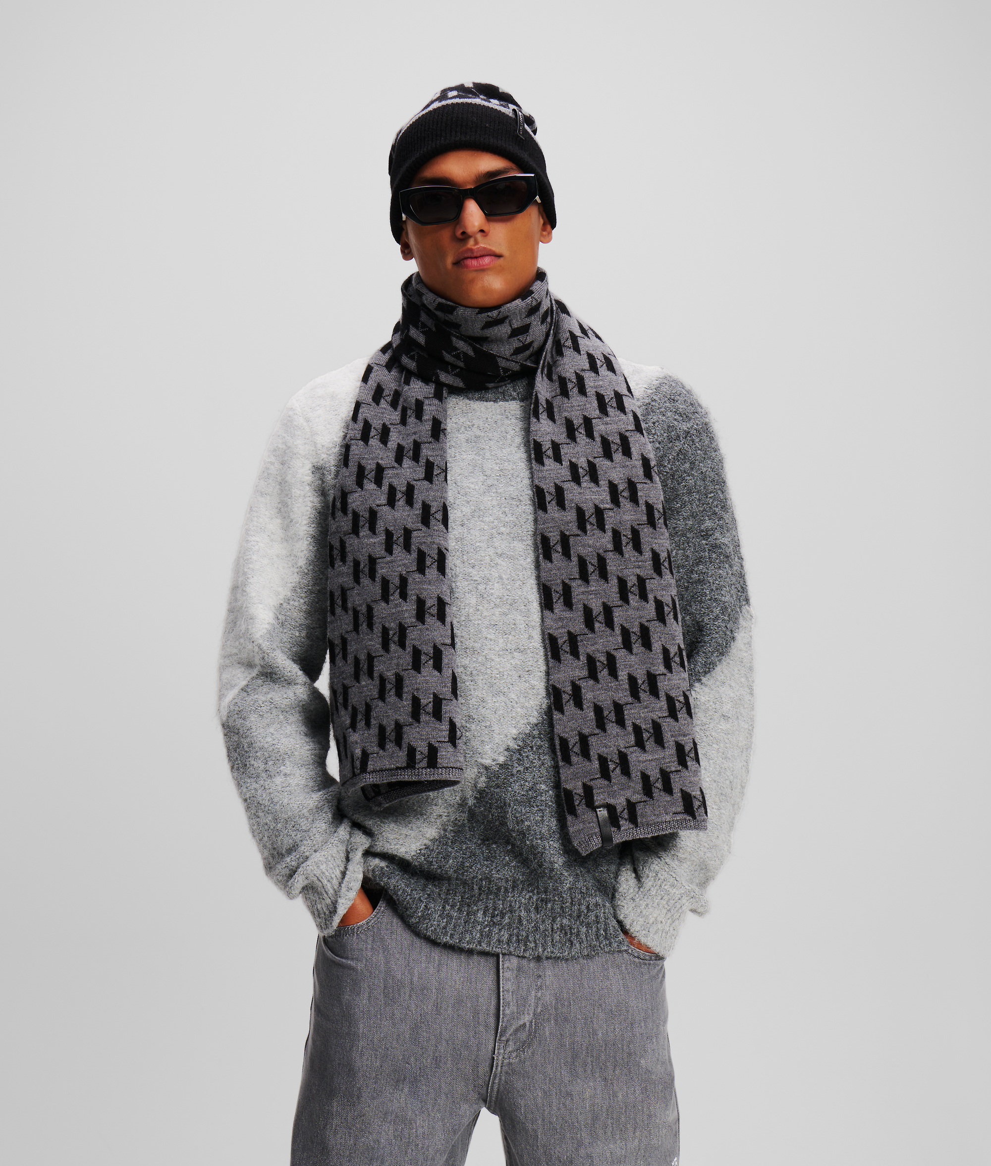 Karl Lagerfeld K/monogram Woven Scarf