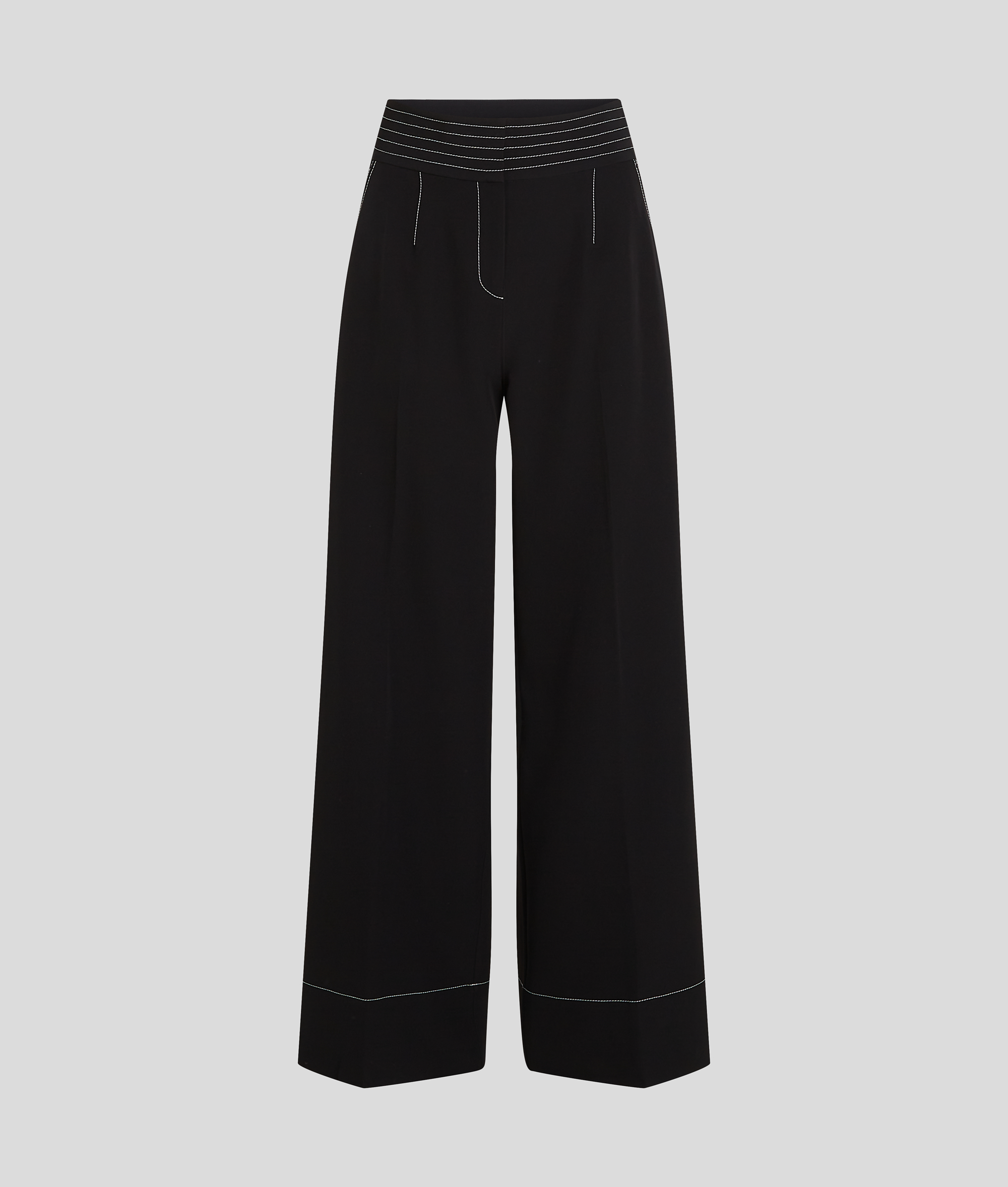 Karl Lagerfeld Contrast Stitch Pants In Black