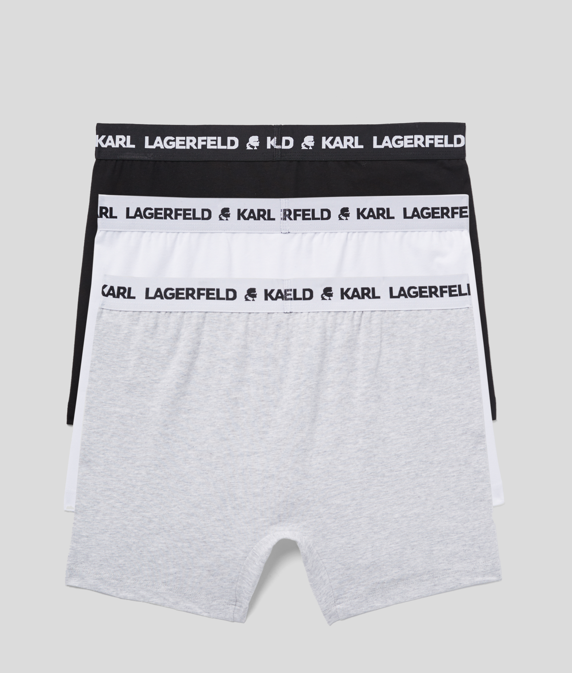 Karl Lagerfeld Three-pack Organic-cotton Boxer Briefs In Multi