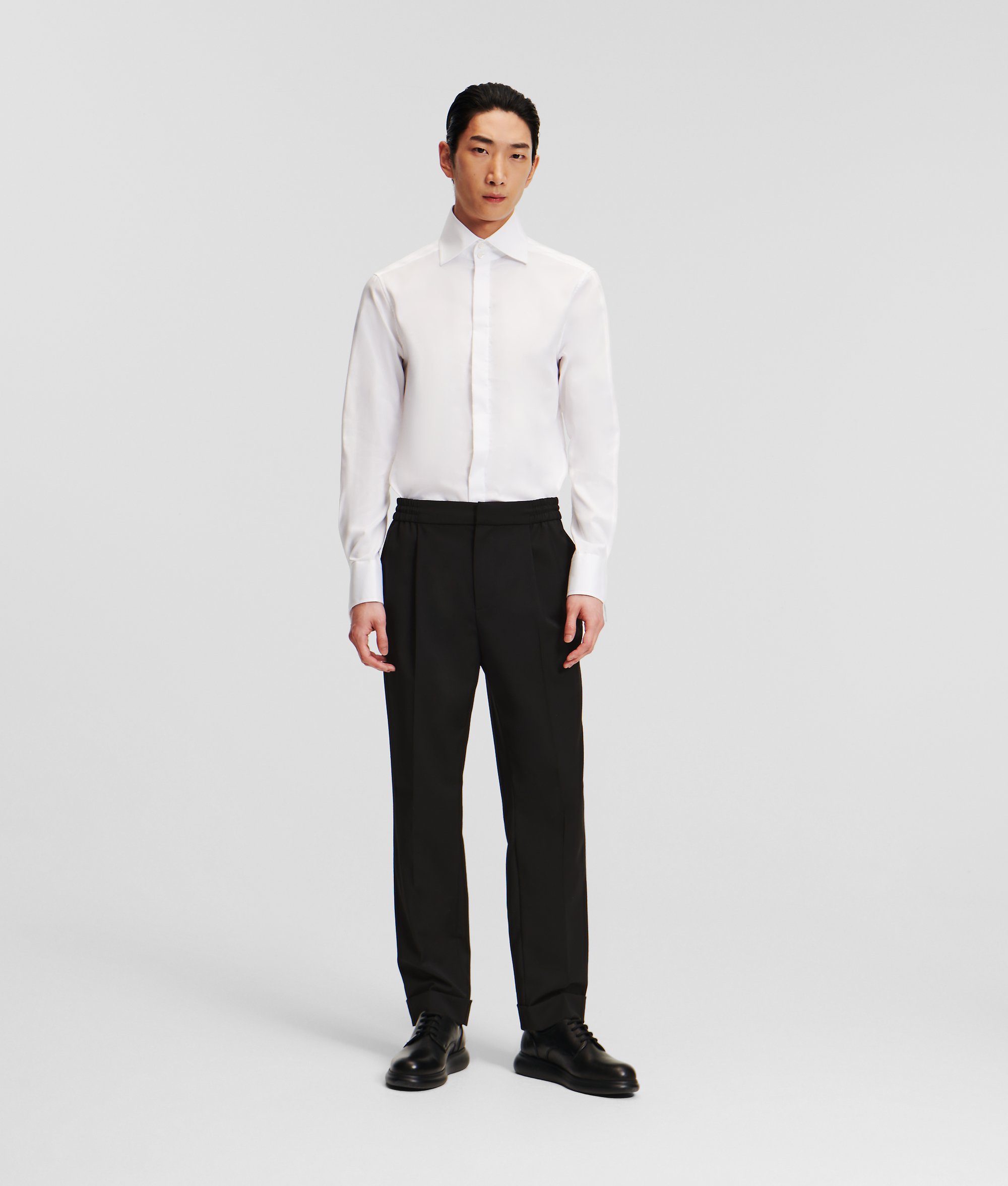 Karl Lagerfeld, Casual Wool-blend Pants, Man, Black, Size: S