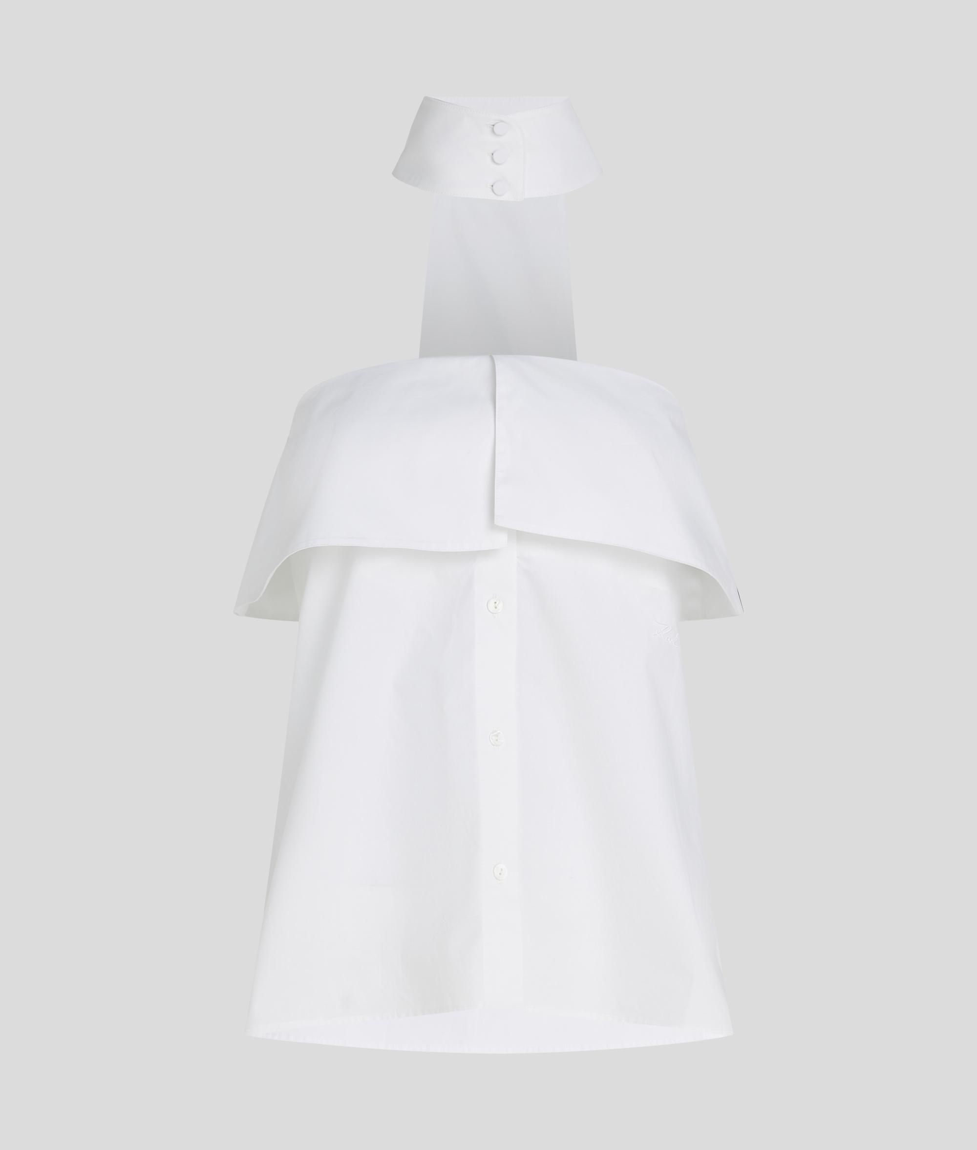 Karl Lagerfeld Strapless Poplin Shirt In White