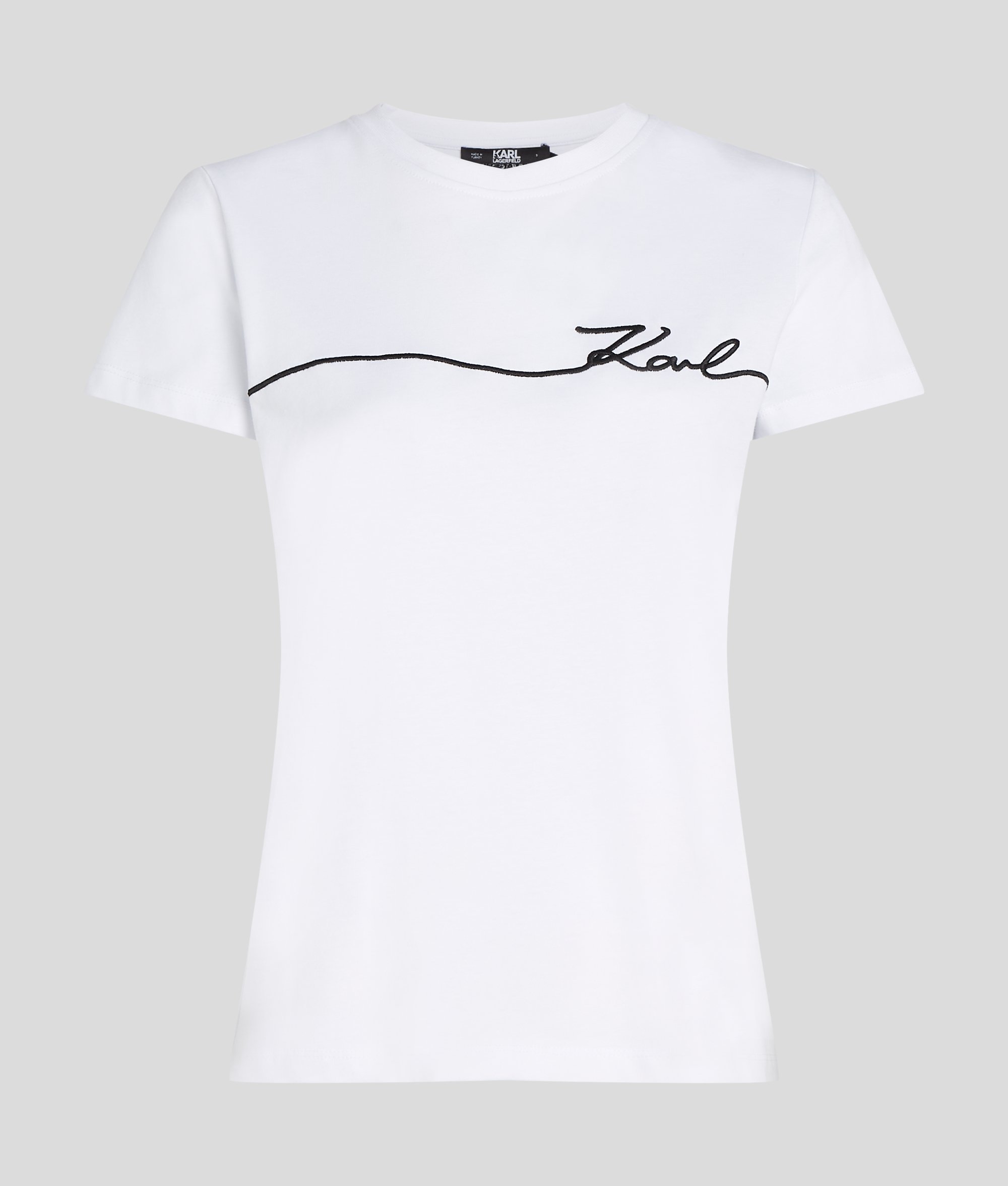 Karl Lagerfeld, Signature T-shirt, Woman, White, Size: XXL