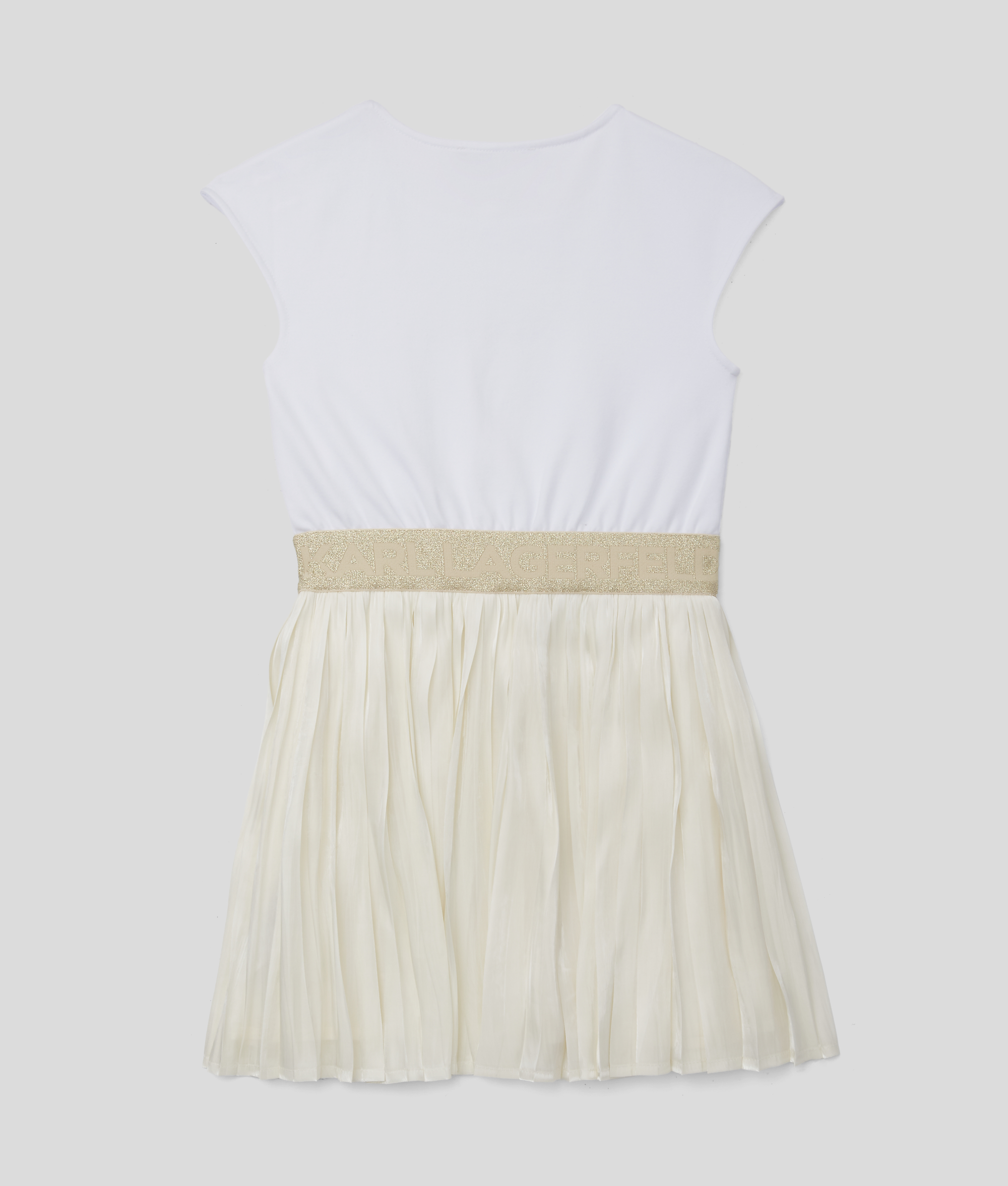 Karl Lagerfeld Girls Pleated Party Dress In White