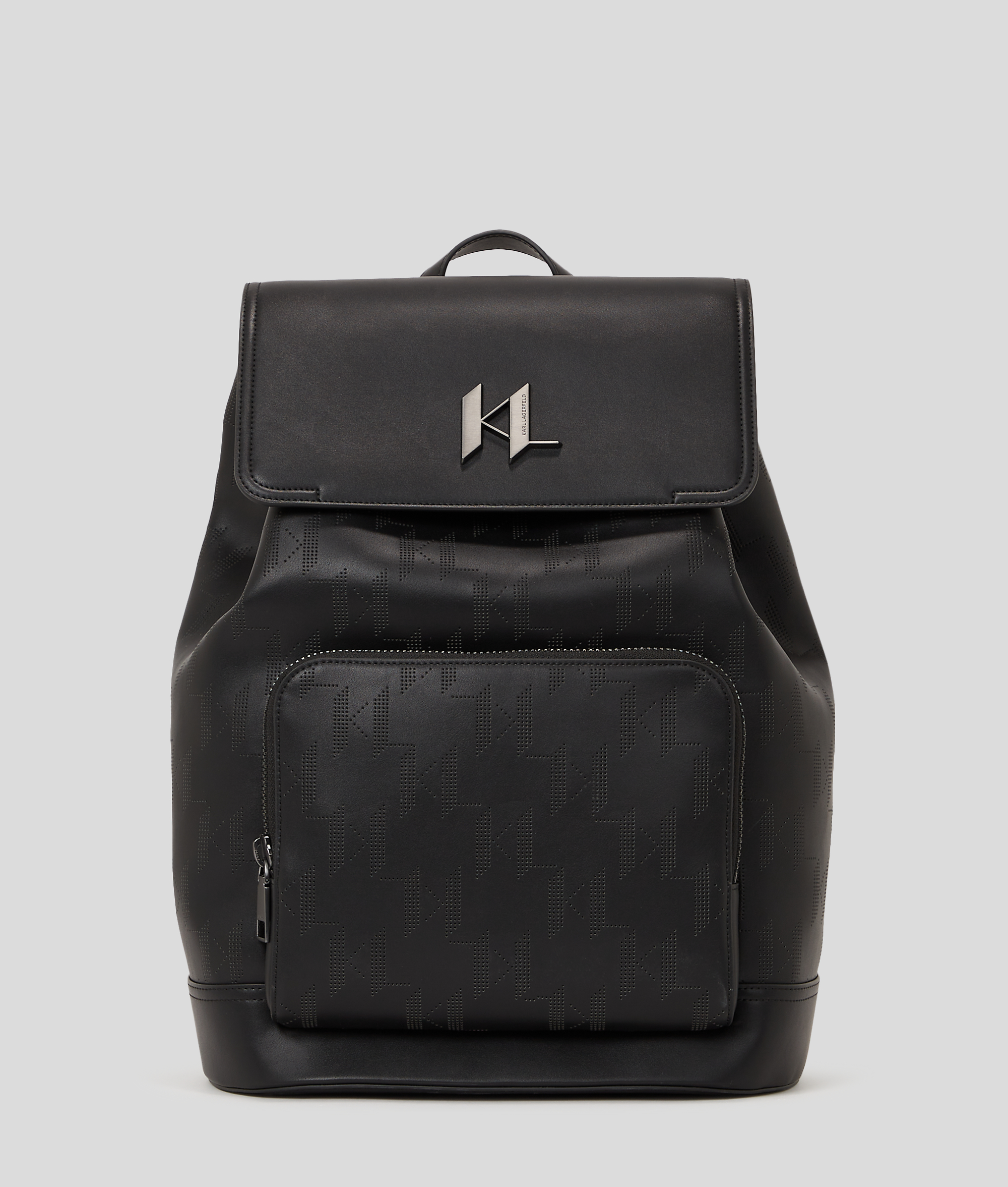 Karl Lagerfeld, K/plak Perforated Backpack, Man, Black, Size: One size