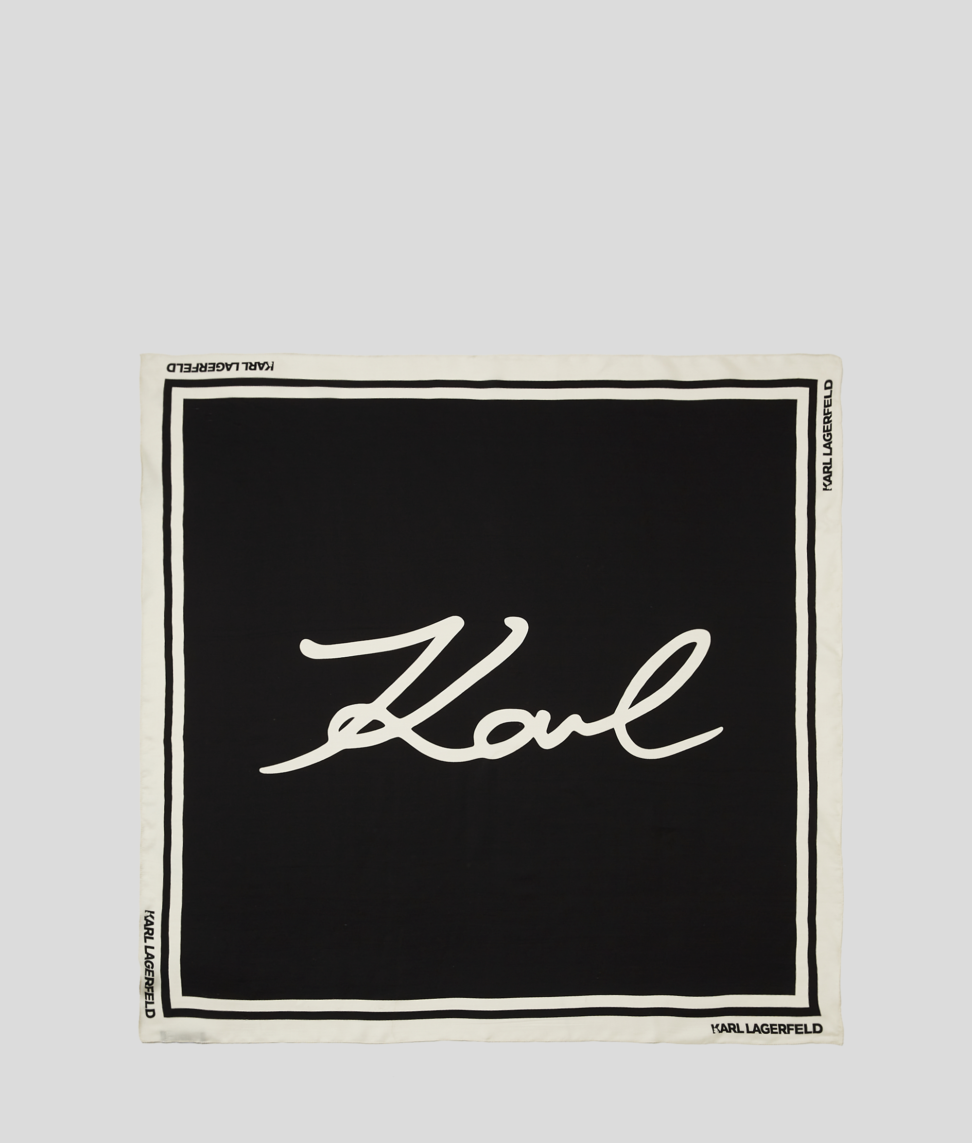 Karl Lagerfeld, K/signature Silk Scarf, Woman, Black/White, Size: One size