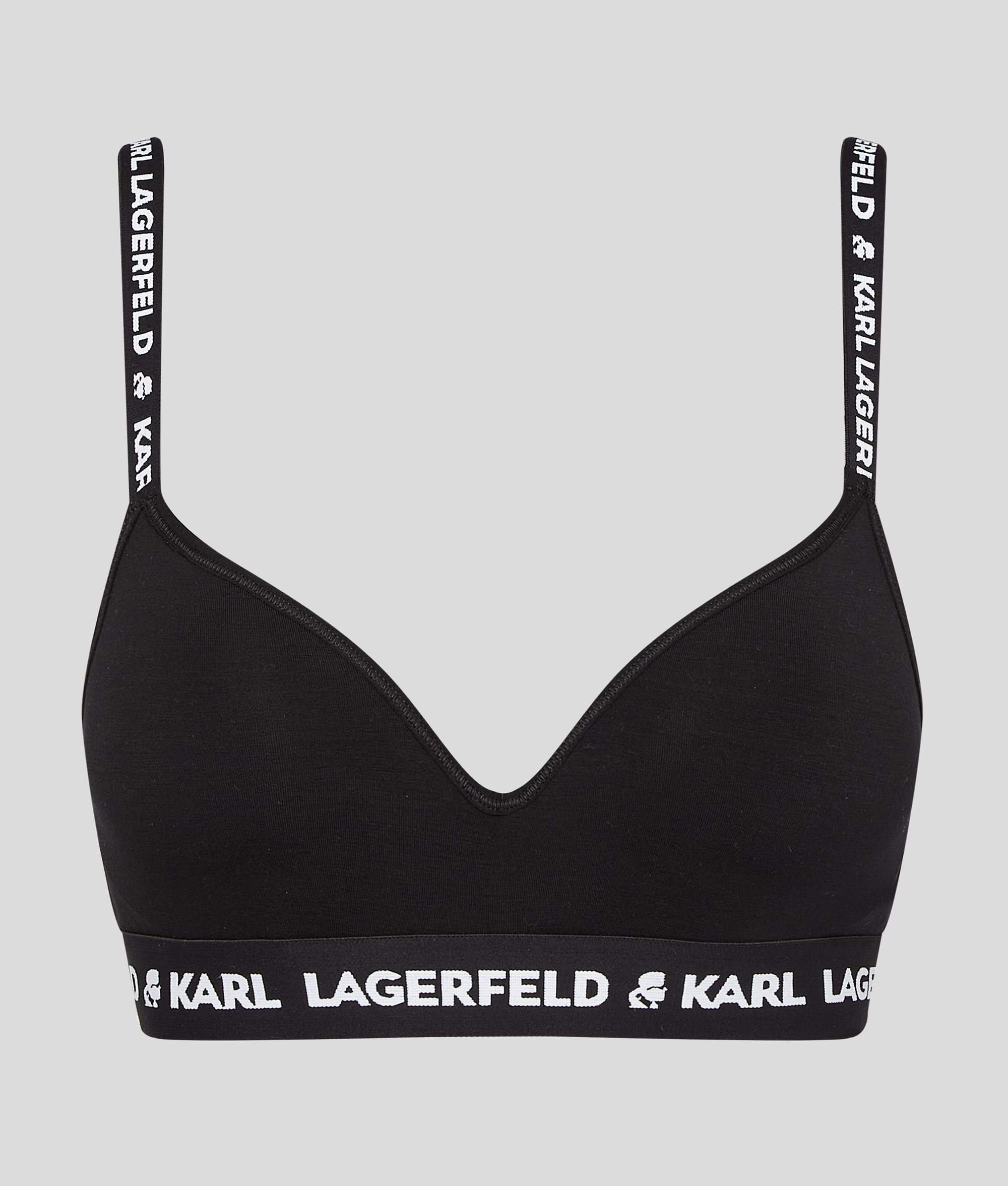 Karl Lagerfeld Logo Padded Bra In Black