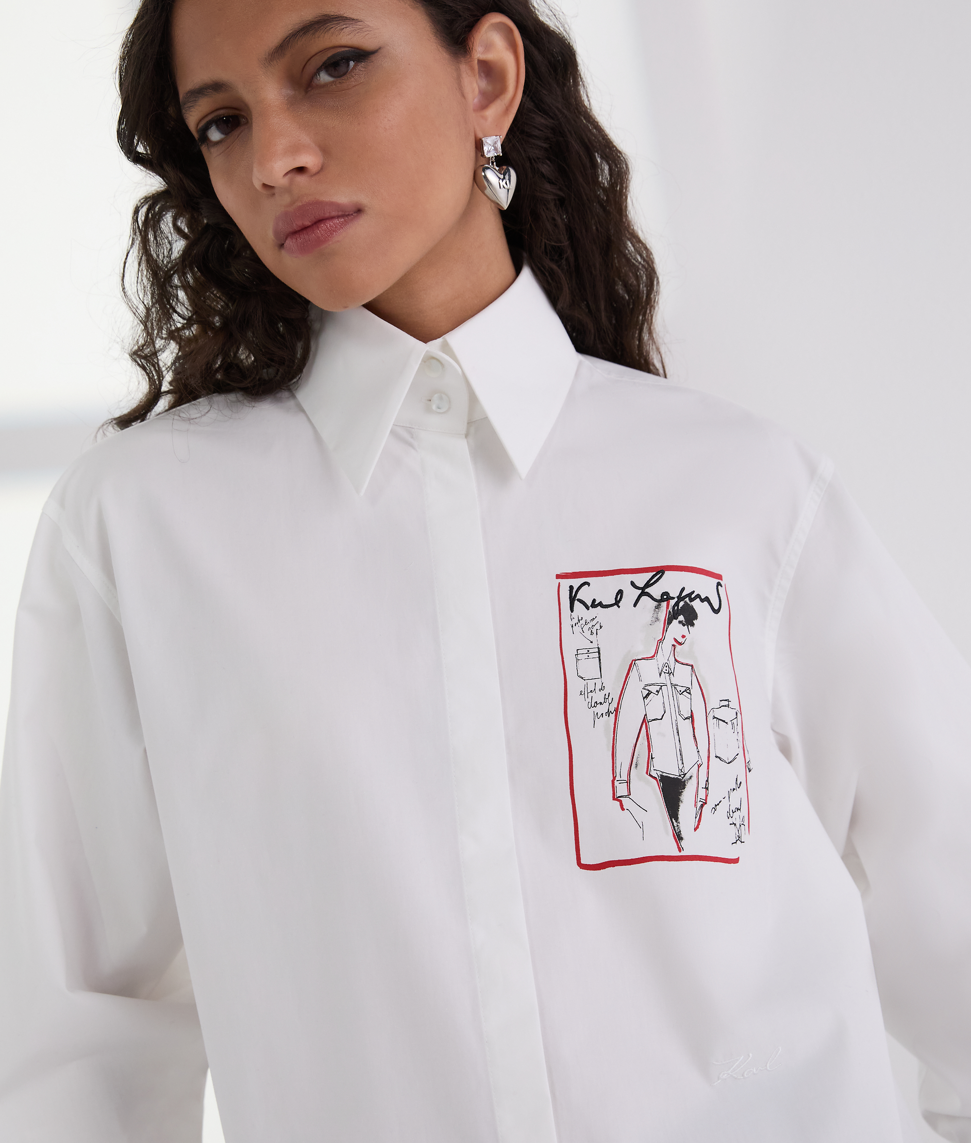 Karl Lagerfeld Karl Series Poplin Shirt In White