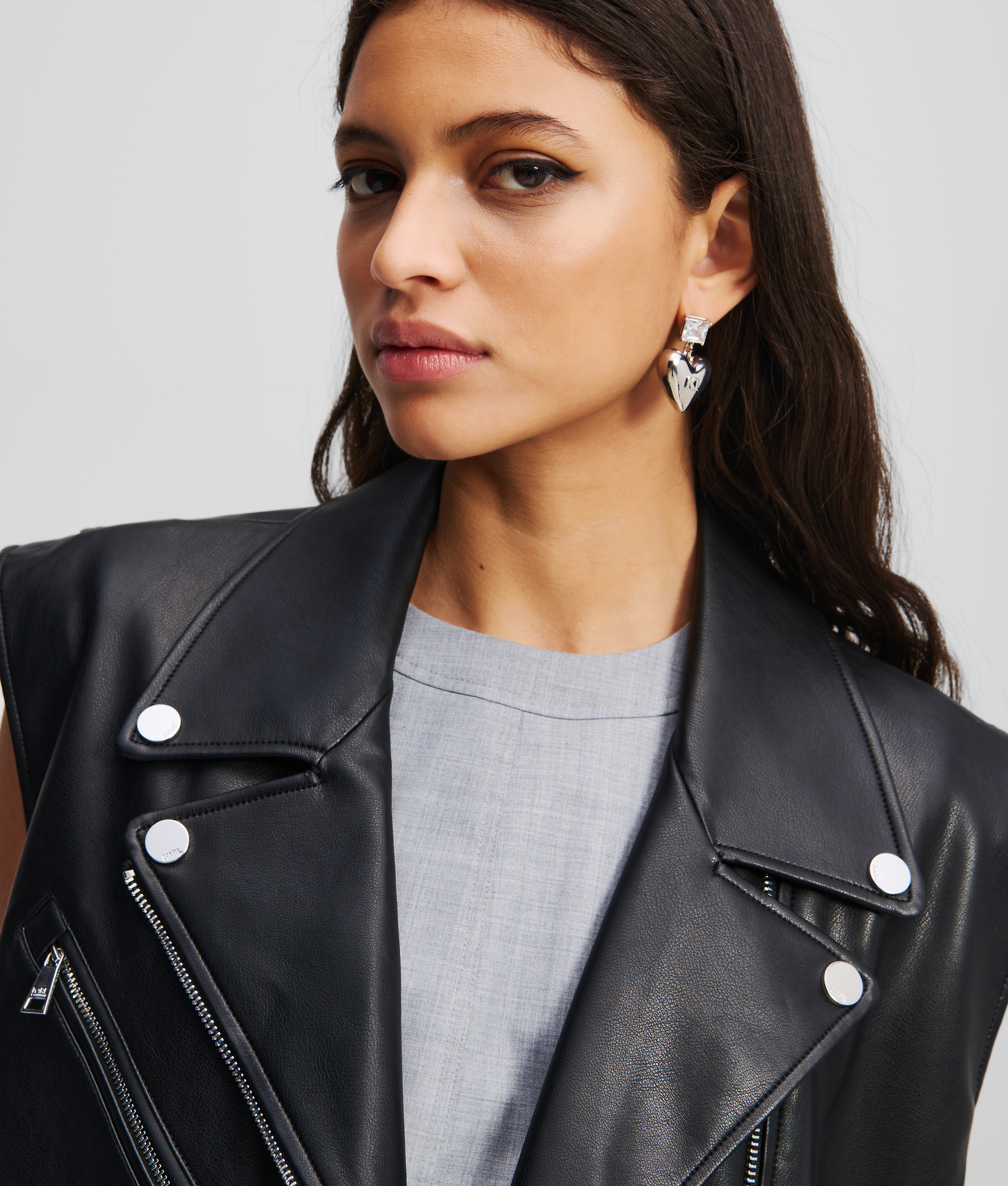 Karl Lagerfeld K/rock Heart Earrings