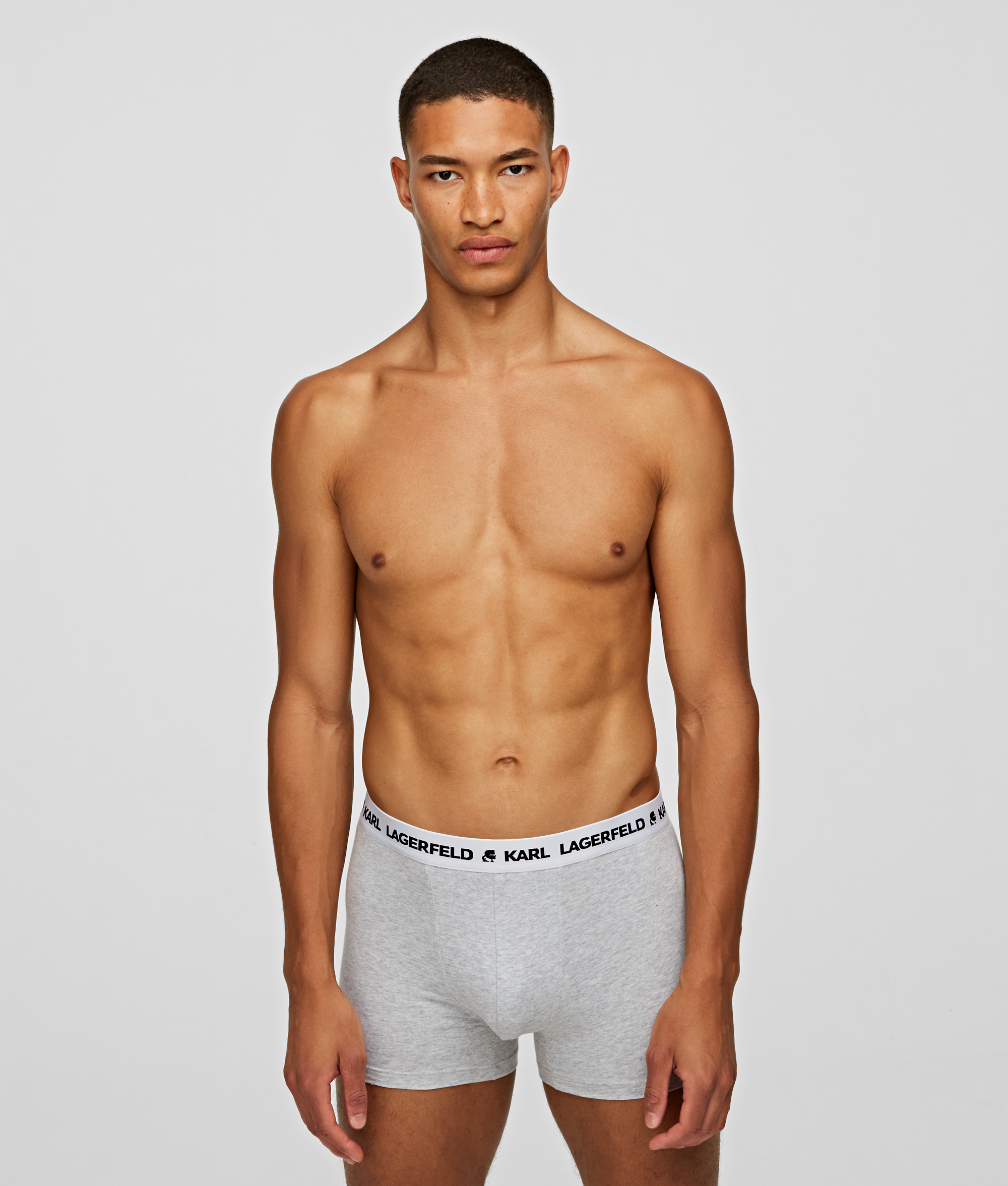 Karl Lagerfeld Three-pack Organic-cotton Boxer Briefs In Multi